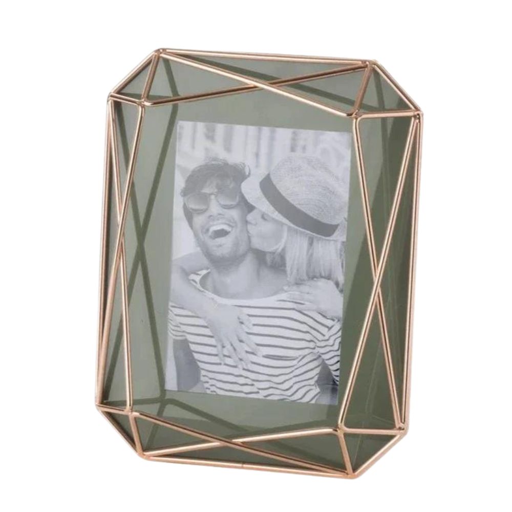 L'oca nera - cornice portafoto rettangolare vetro e metallo verde 17,5cm x 23cm