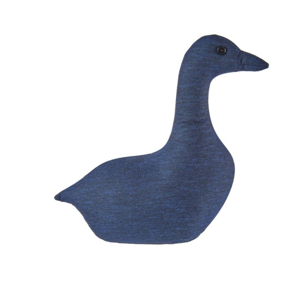 L'oca nera - fermaporte in tessuto blu 29cm x 12cm x 28cmh