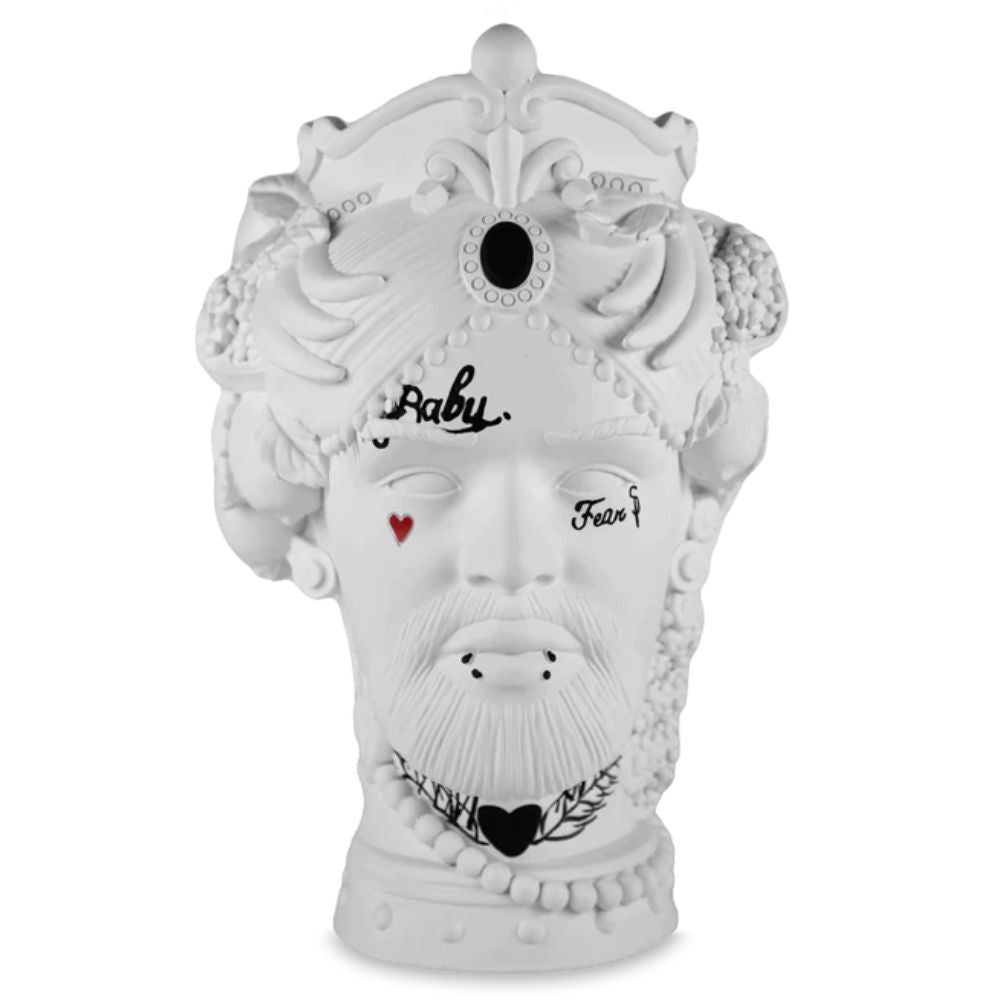 Baci Milano - Scultura Decorativa Sagrada Familia Testa di Moro Il Trasgressivo Bianco 25cm