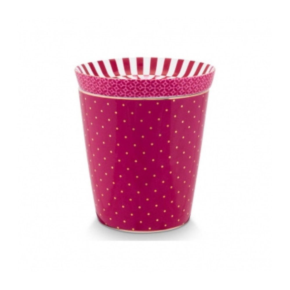 Pip Studio - Royal Dots tazza e piattino rosa scuro in porcellana 230 ml