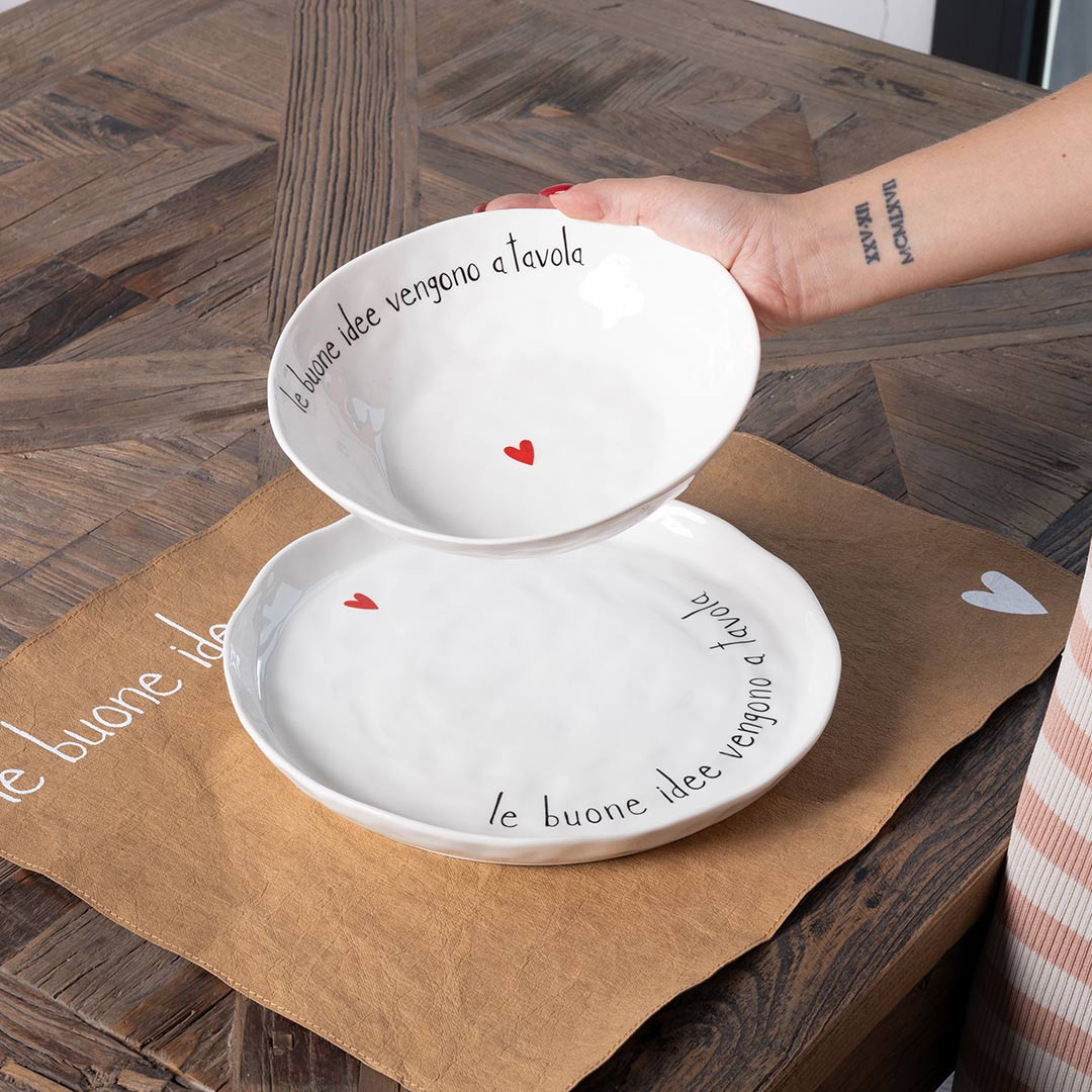 Simple day - set due piatti fondi - Le buone idee vengono a tavola diam. 20 cm