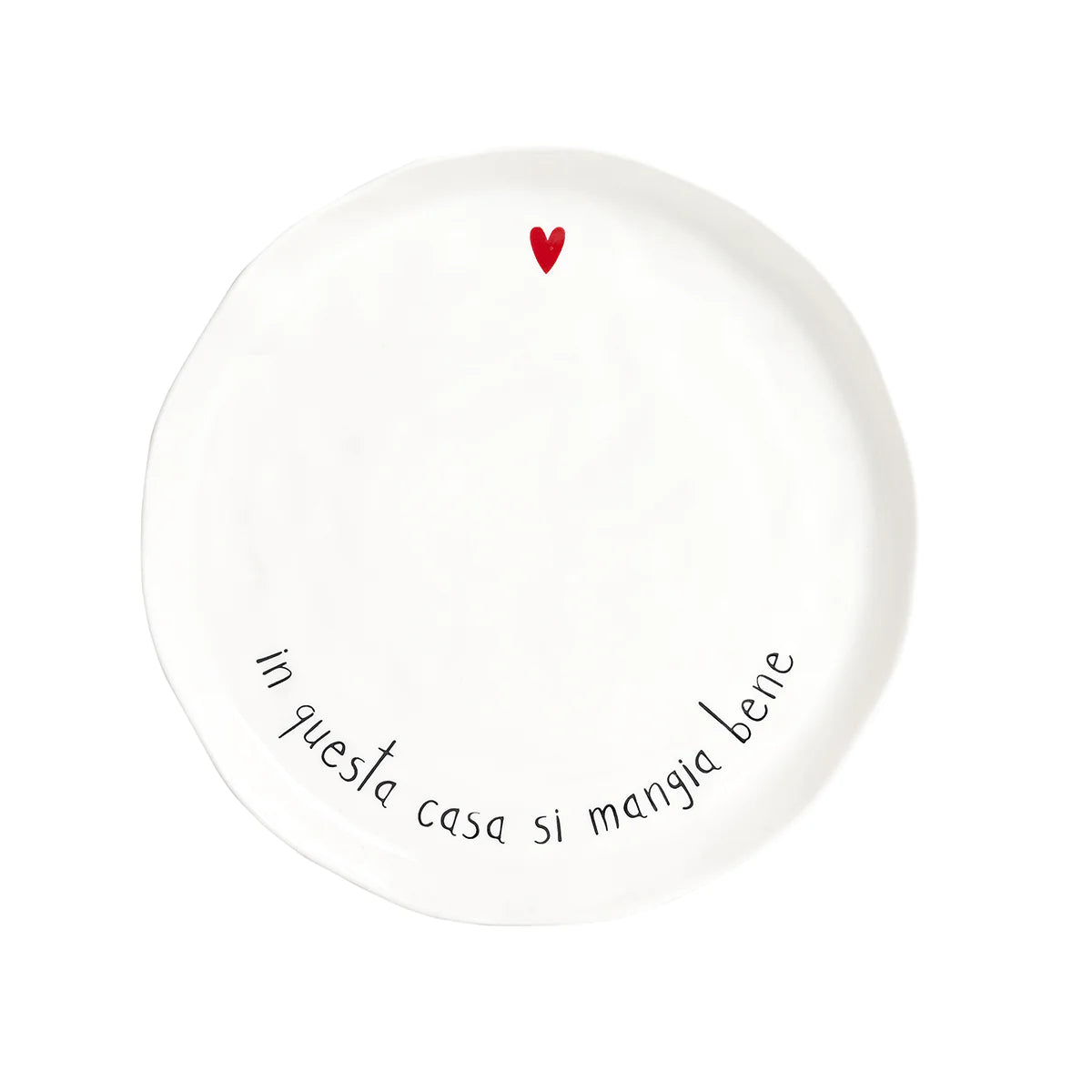Simple day - set due piatti piani decoro In questa casa si mangia bene diam. 27 cm
