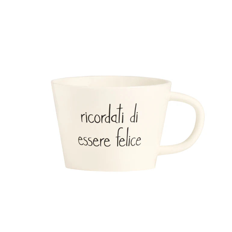 Simple day - set due tazze colazione decoro "Colazione Ricordati di essere felice" 580 ml