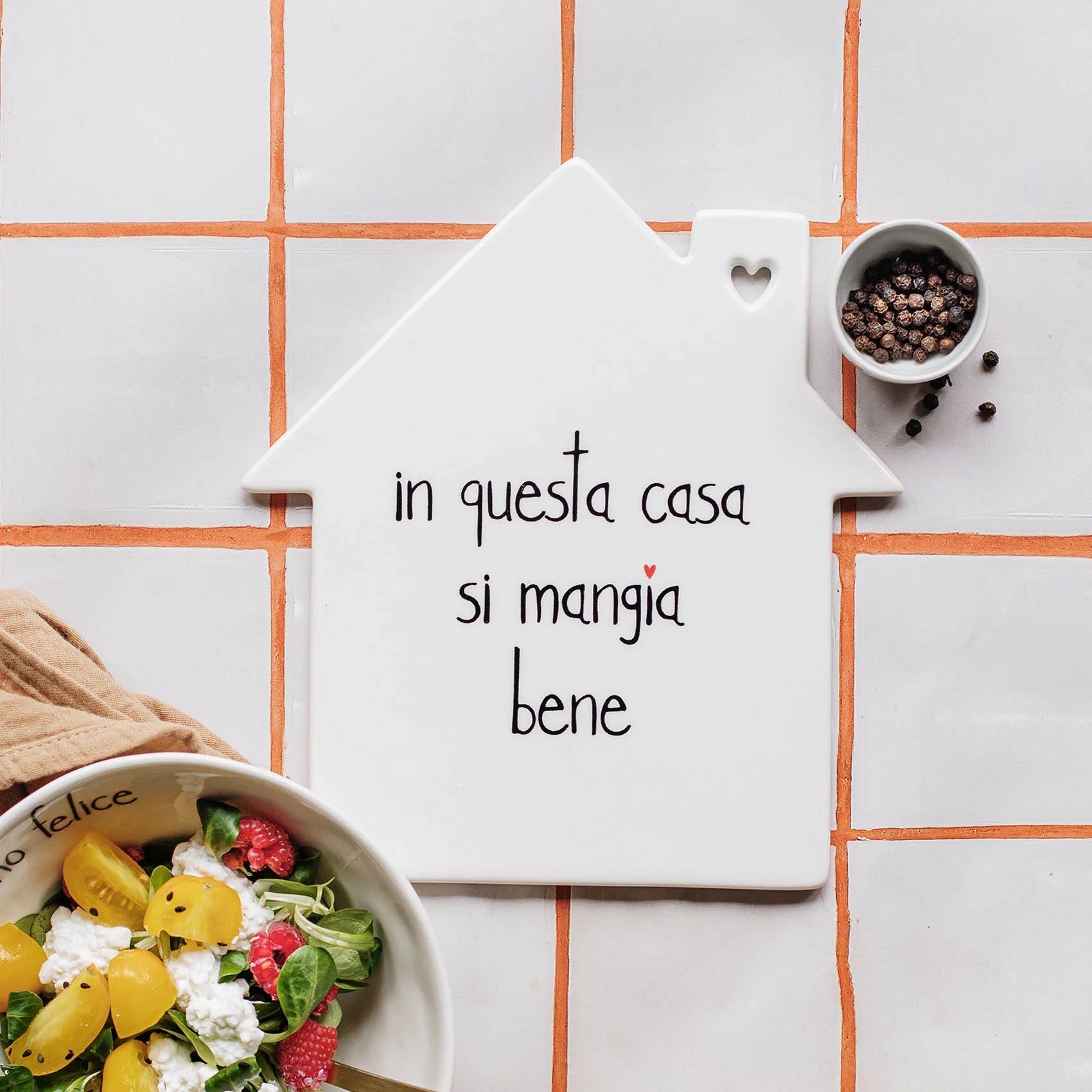 Simple day - sottopentola in grès n questa casa si mangia bene 22x20cm