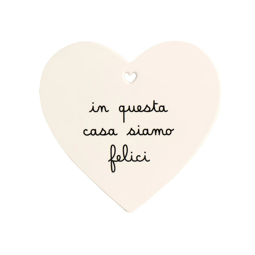 Simple day - sottopentola in grès in questa casa siamo felici 21cmx20cm