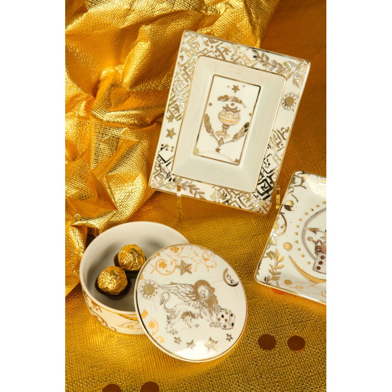 Baci Milano - scatola portaoggetti in porcellana Kosmo Leone 13cm