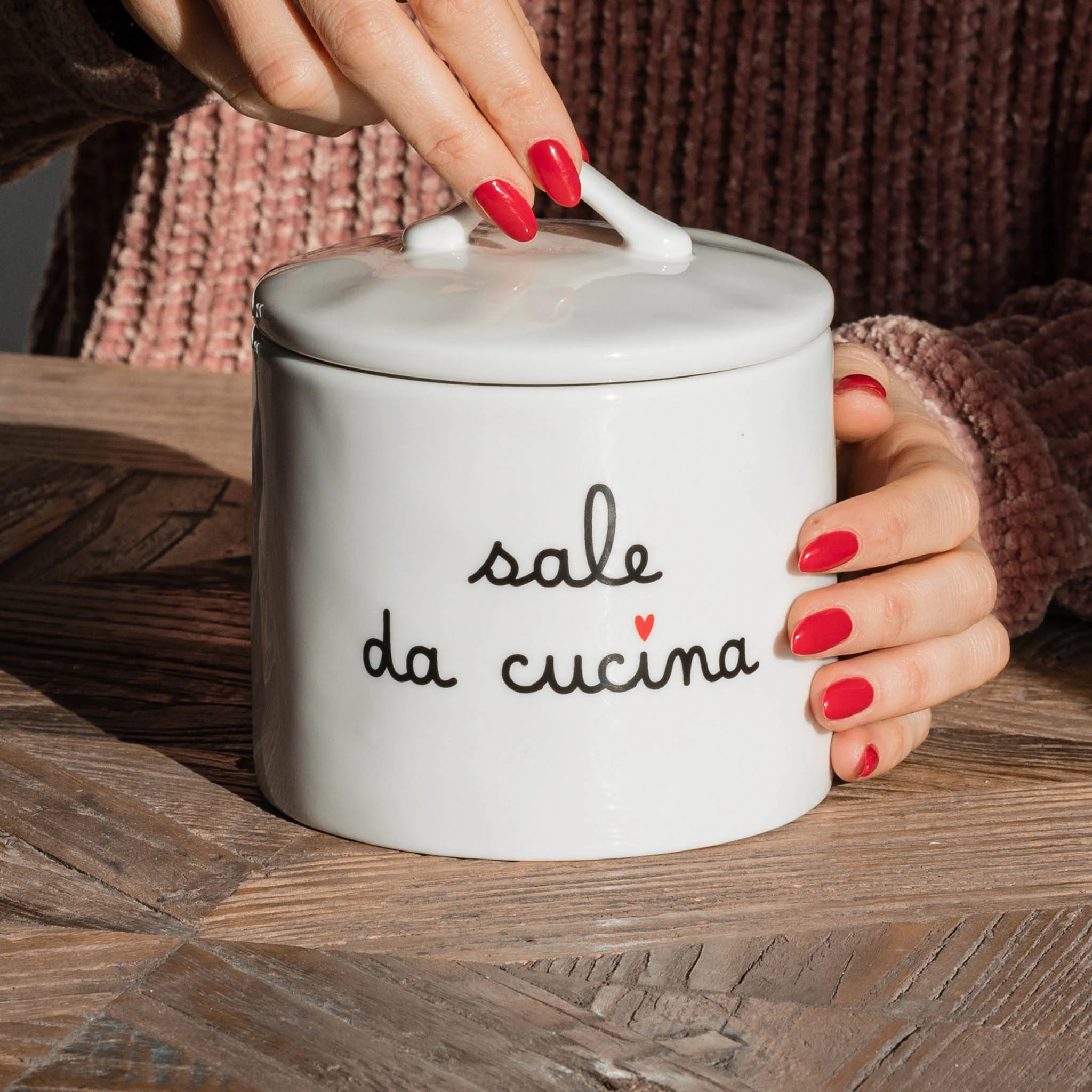 Simple day - Barattolo in grès sale da cucina d12cm x 12,9 cm