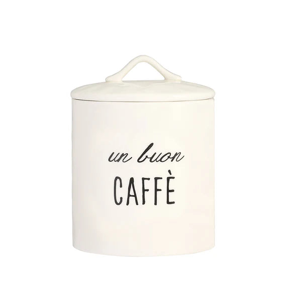 Simple day - Barattolo in grès decoro un buon caffè D12x17cm