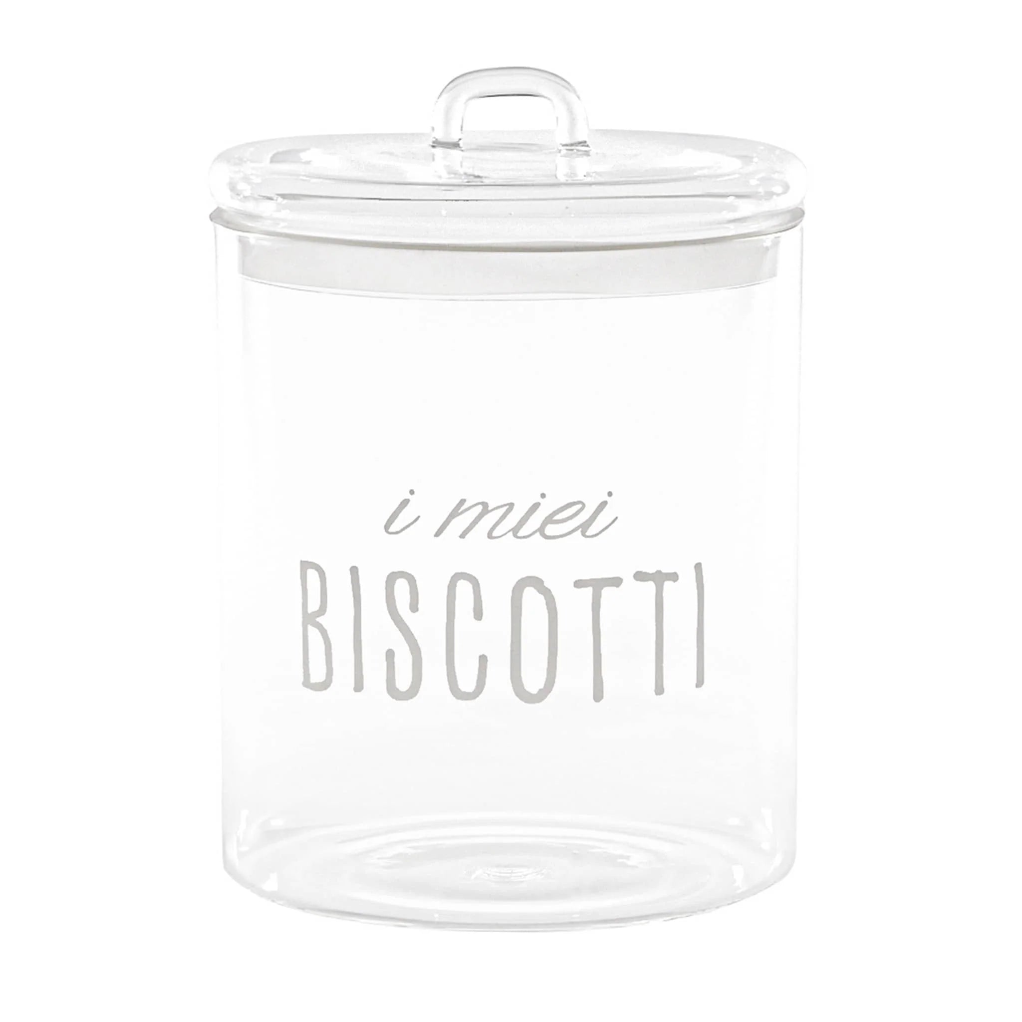 Simple day - Biscottiera in vetro decoro I miei biscotti 15 cm