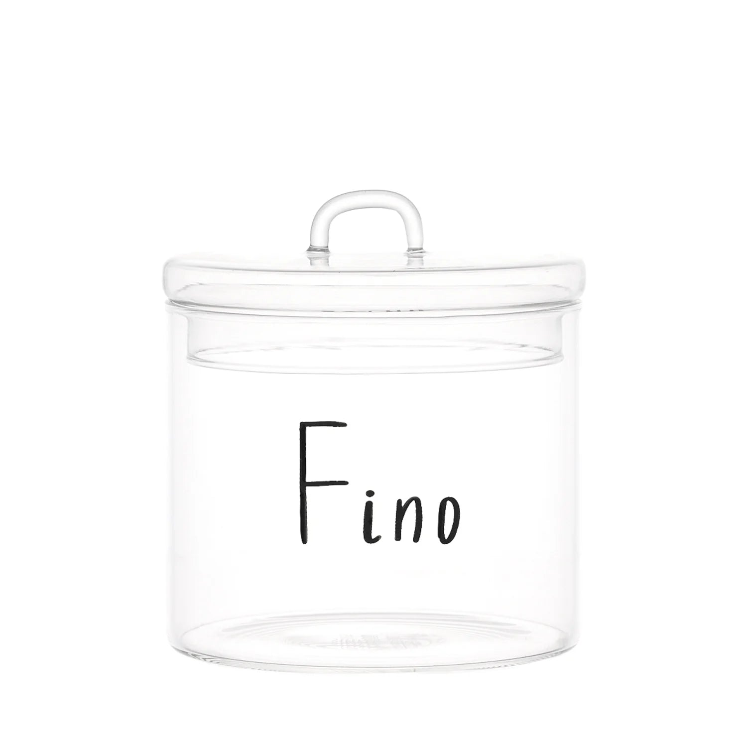 Simple day - Barattolo sale in vetro decoro Fino in nero 12 cm