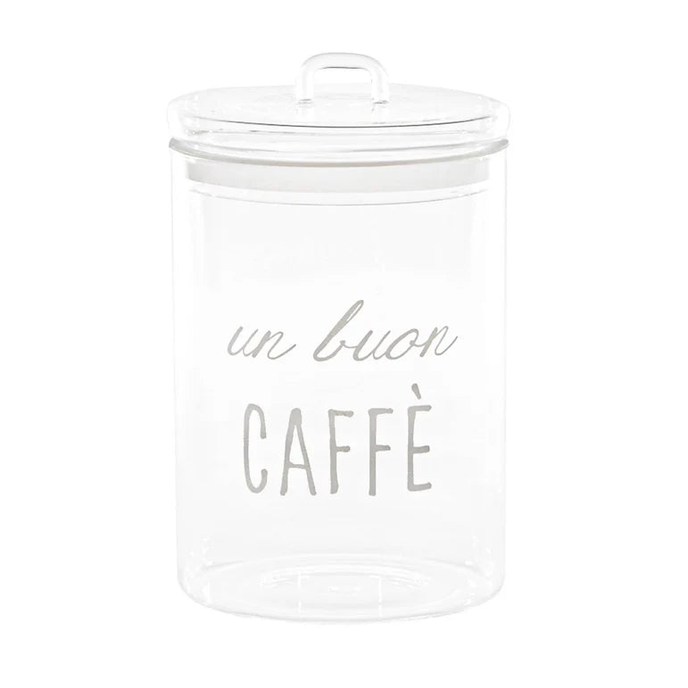 Simple day - Barattolo in vetro decoro "Un buon caffè" D12cmx20cm