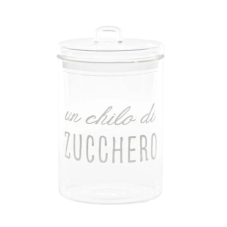 Simple day - Barattolo in vetro un chilo di zucchero D12x20cm