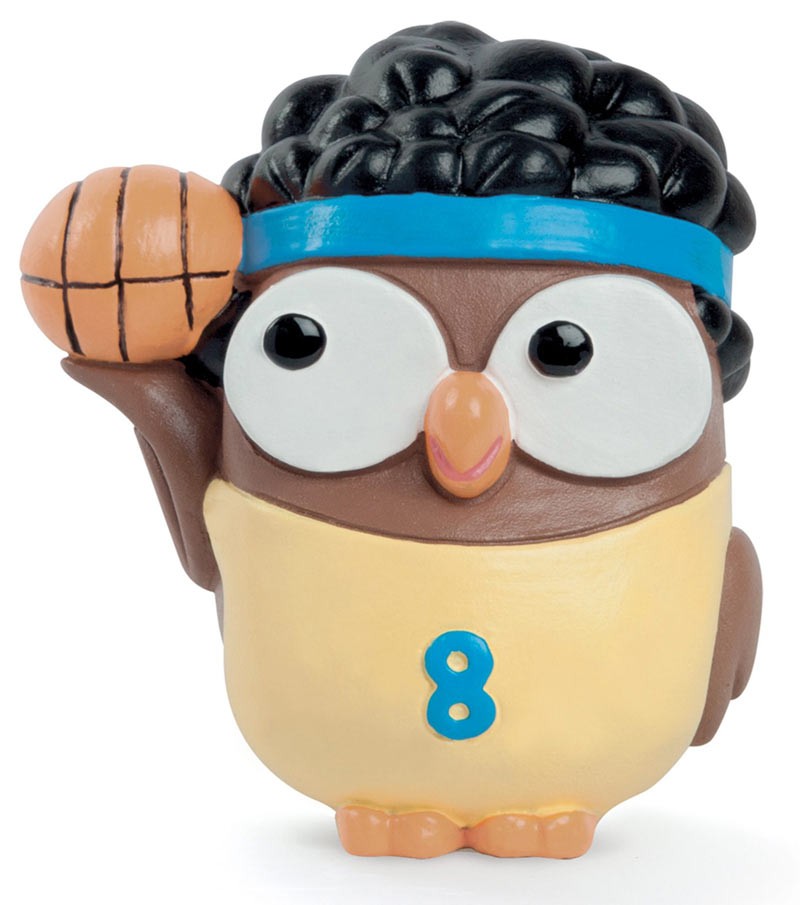 Egan - Goofi Basket statuetta gufo in ceramica 8x10cm