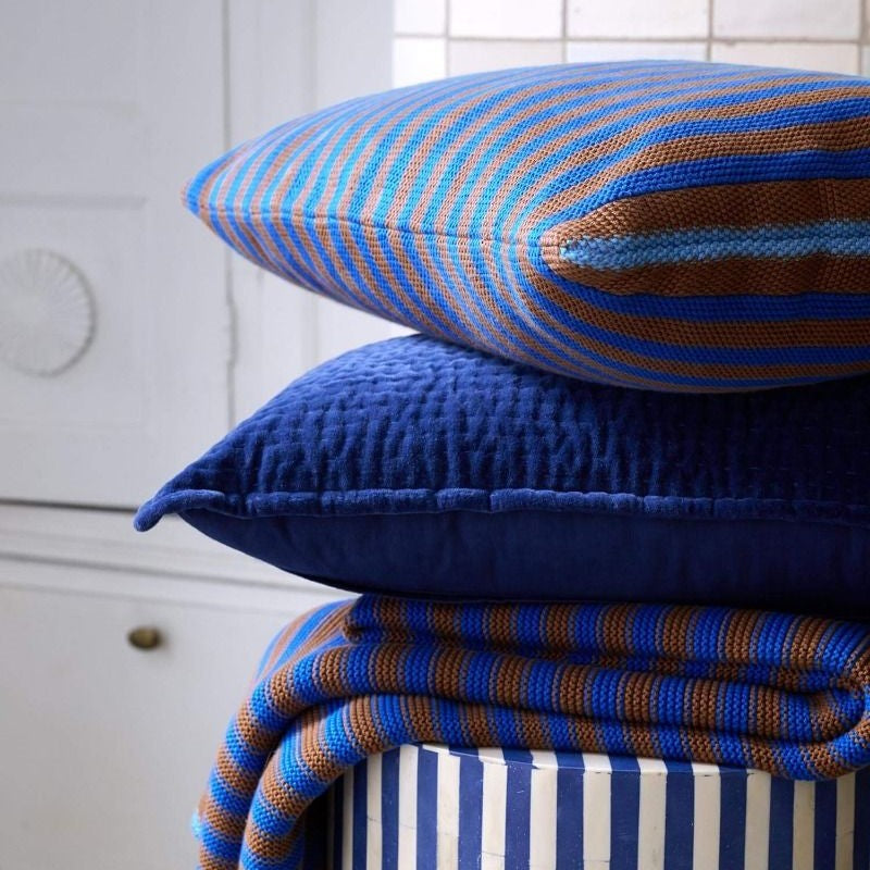 Pip Studio - plaid a maglia grossa blu collezione Bonsoir 130x170cm