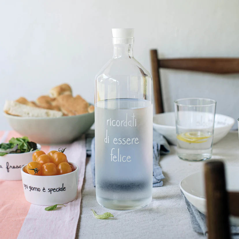 Simple day - Bottiglia in vetro decoro ricordati di essere felice 1,4lt