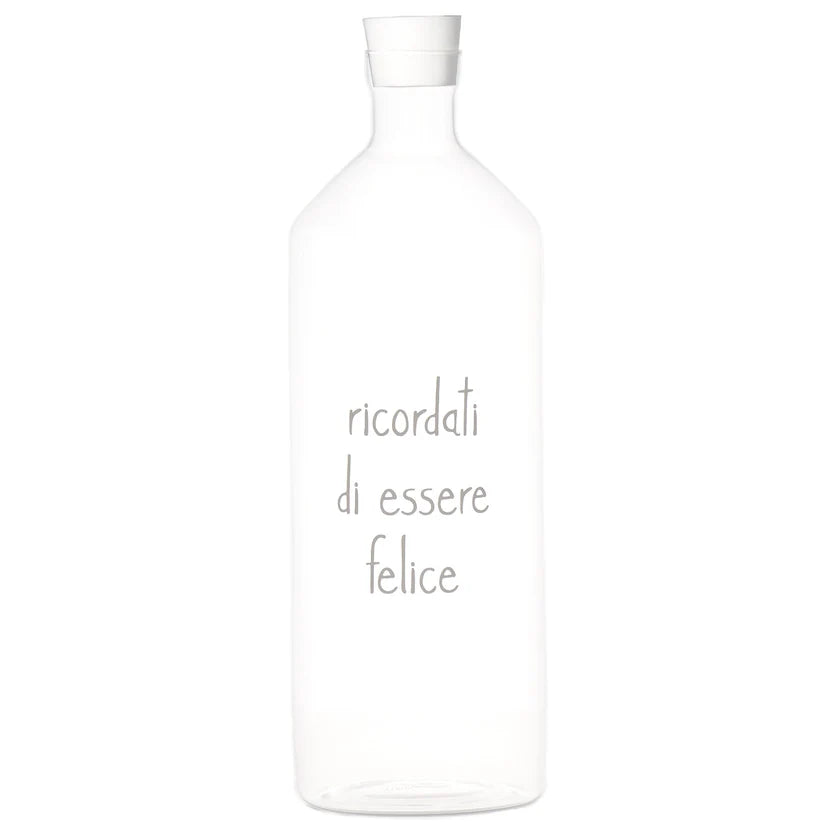 Simple day - Bottiglia in vetro decoro ricordati di essere felice 1,4lt