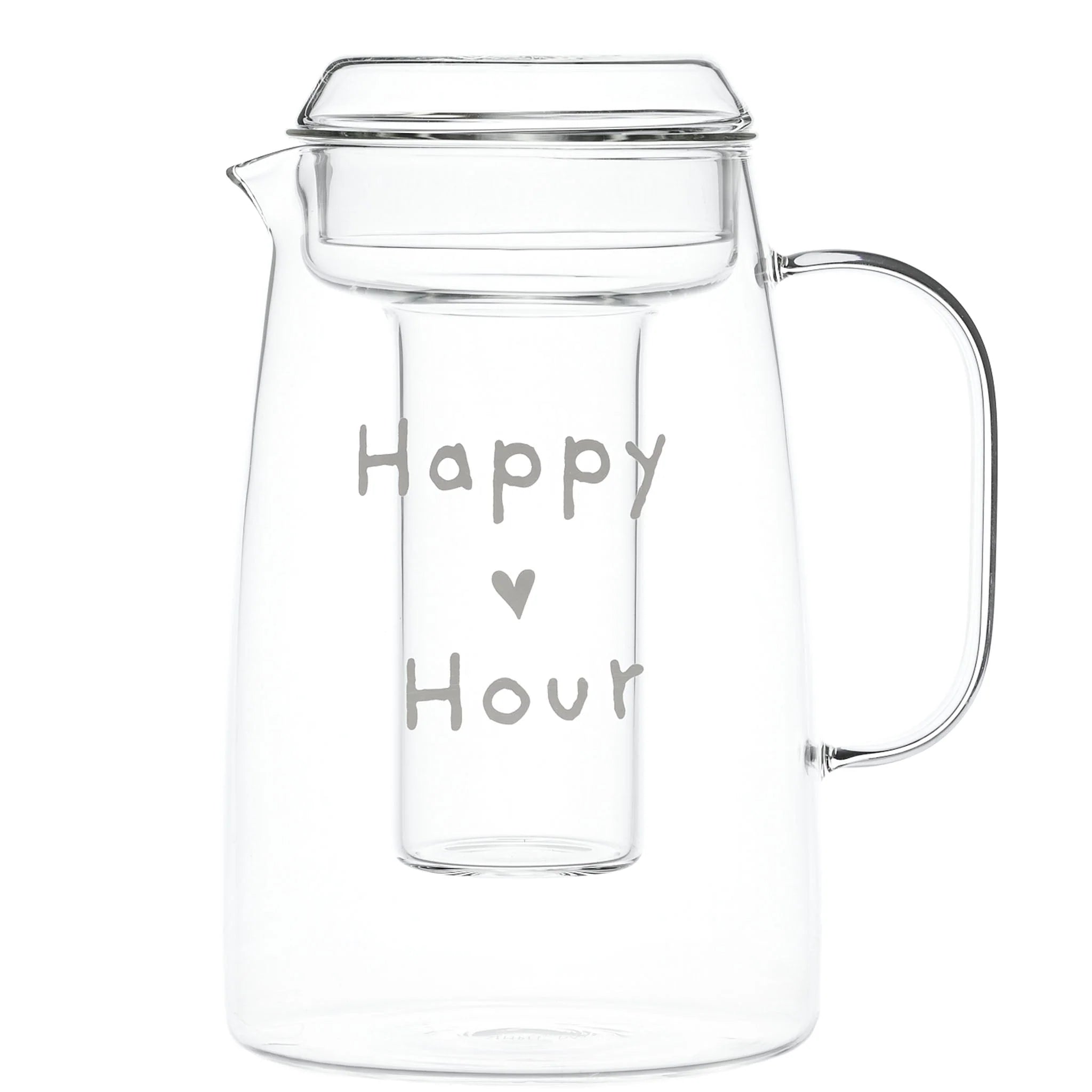 Simple day - Caraffa in vetro con portaghiaccio, Happy Hour 14x23,5cm