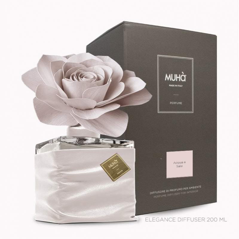 Muhà - profumatore d'ambiente rosa diffuser linea Elegant - acqua e sale 500ml