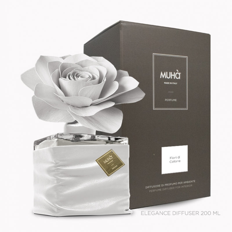 Muhà - profumatore d'ambiente rosa diffuser linea Elegant - fiori di cotone 500ml