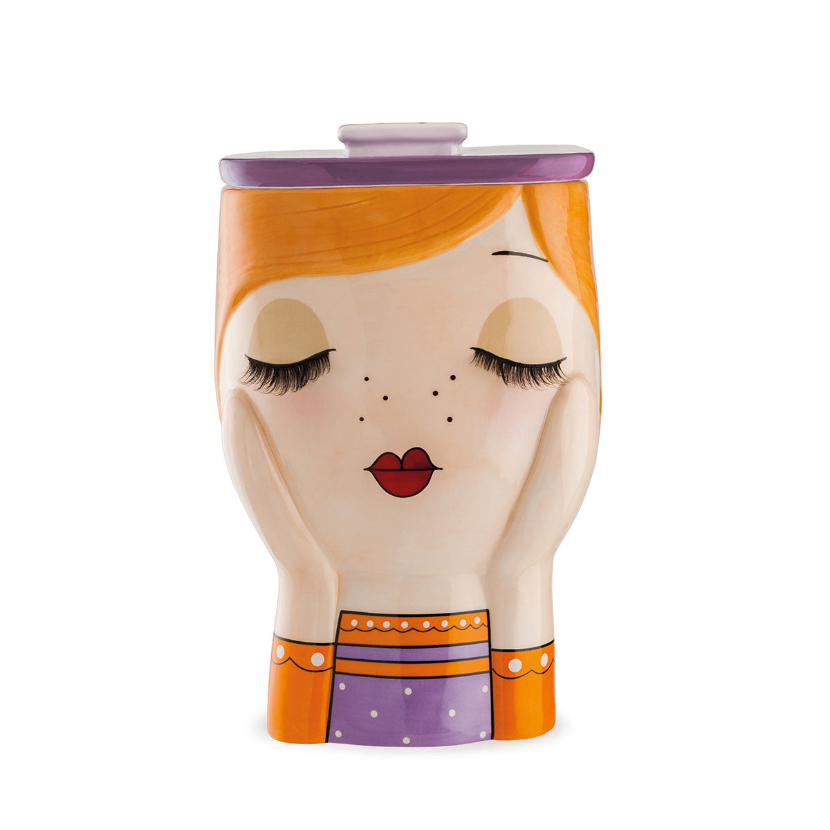 Egan - Barattolo Contenitore per alimenti e oggetti in ceramica Le Pupazze 22x14cm