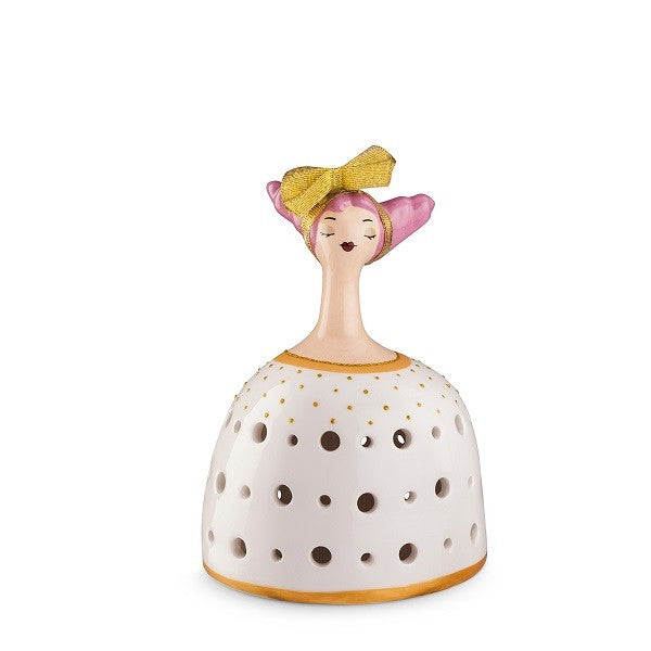 Egan - Statuina Led in Ceramica Le Pupazze Bianco 13X18cm