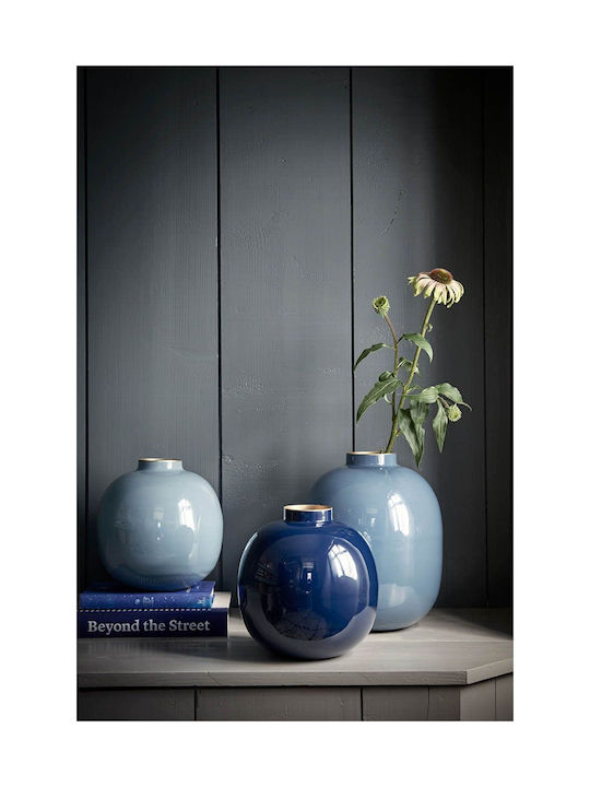 Pip Studio - vaso blu scuro in metallo 23 cm