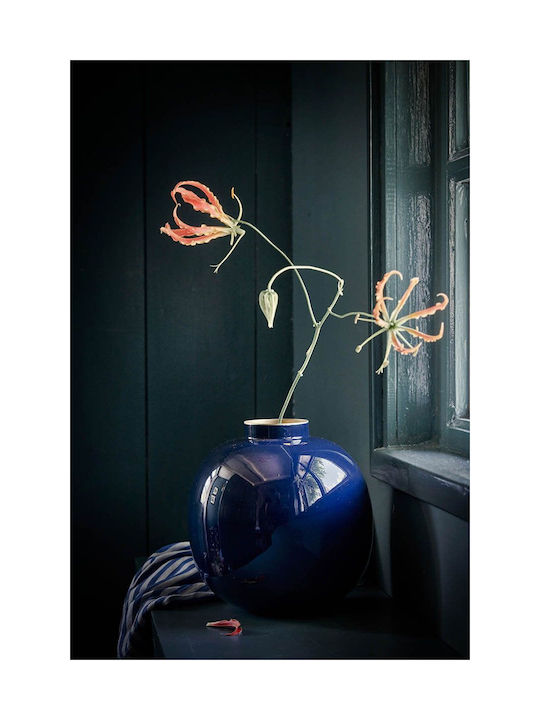 Pip Studio - vaso blu scuro in metallo 23 cm