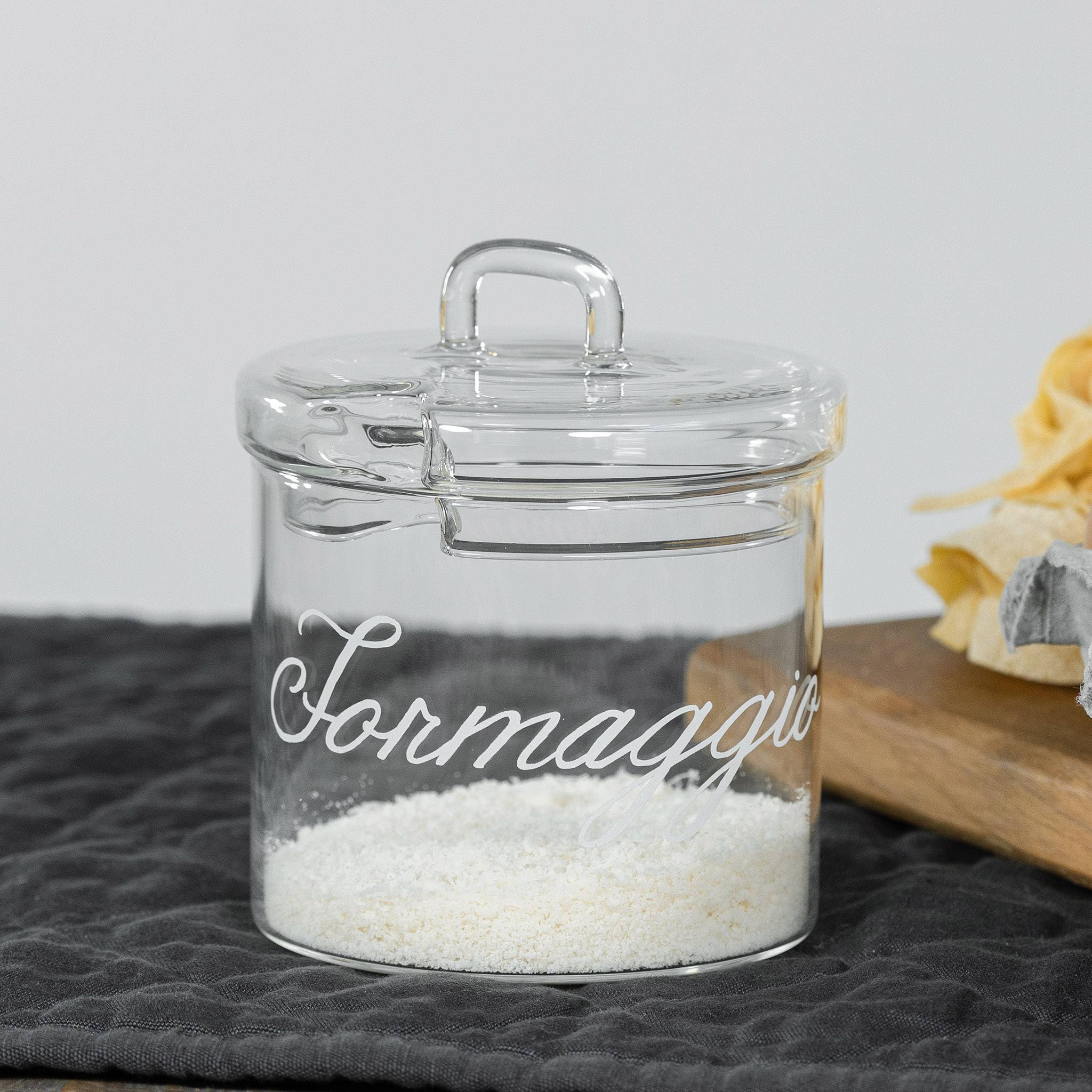 Simple day -Formaggiera in vetro decoro Formaggio 11 cm