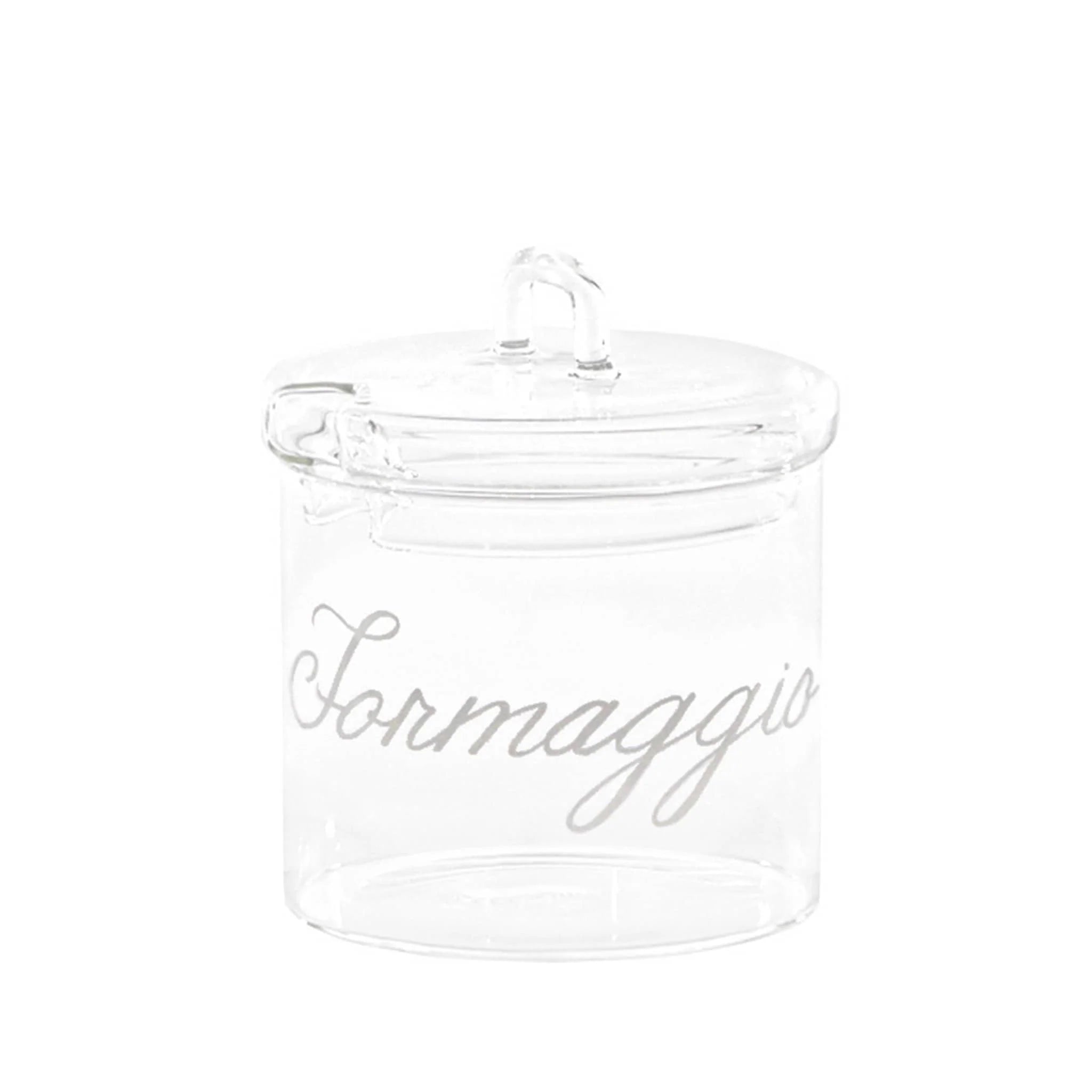 Simple day -Formaggiera in vetro decoro Formaggio 11 cm