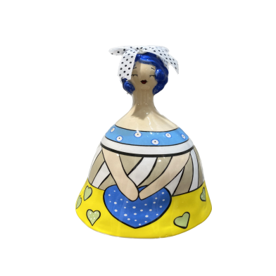 Egan - Statuina Salvadanaio Le Pupazze Giallo e Blu 10x12cm