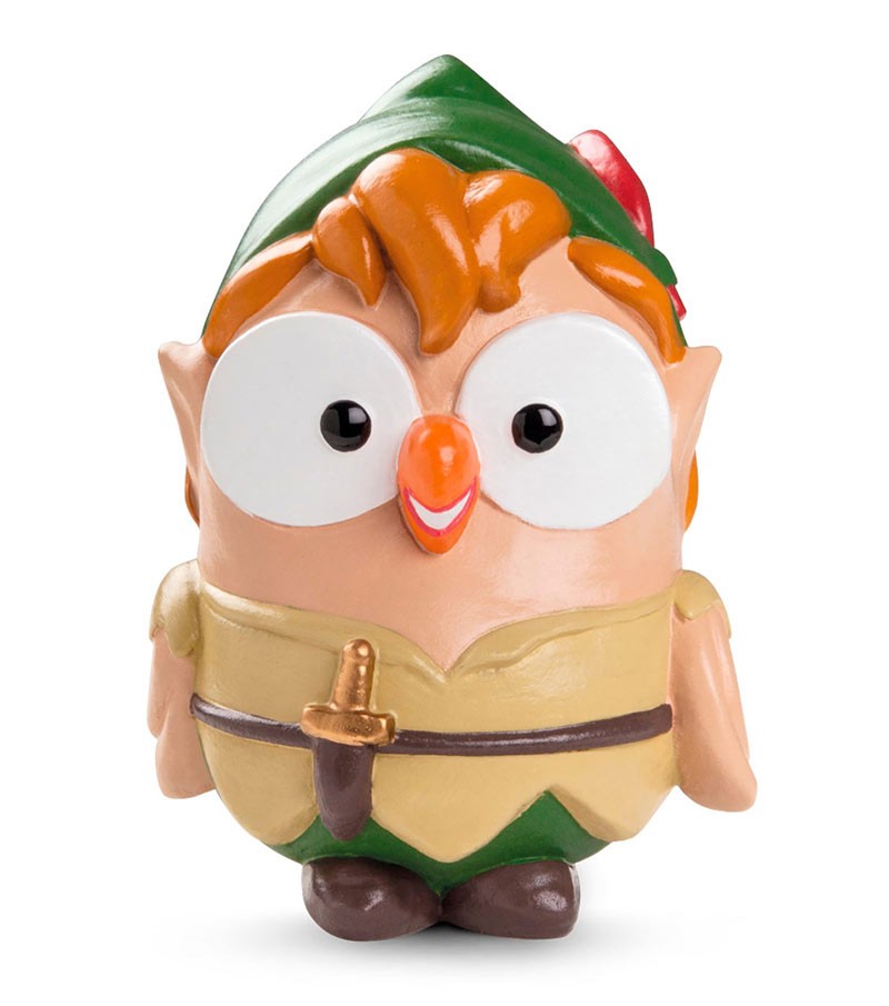 Egan - Goofi Peter Pan statuetta gufo in ceramica 8x10cm