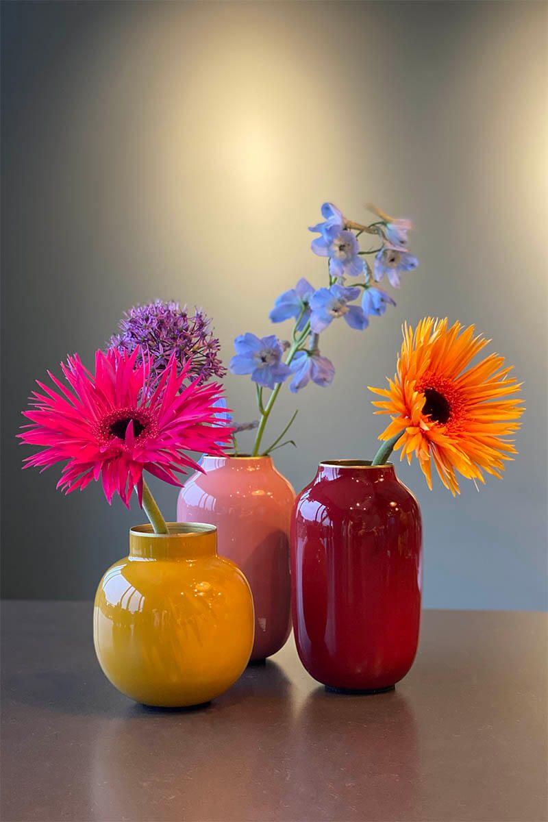 Pip Studio - Mini Vaso Rotondo in metallo Giallo 10 cm