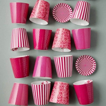 Pip Studio - Royal Dots tazza e piattino rosa scuro in porcellana 230 ml