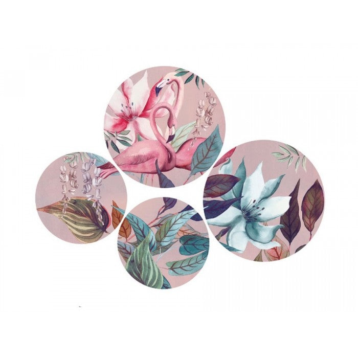 L'oca nera - piatti decorativi da parete nassau in ceramica - set 4 pz