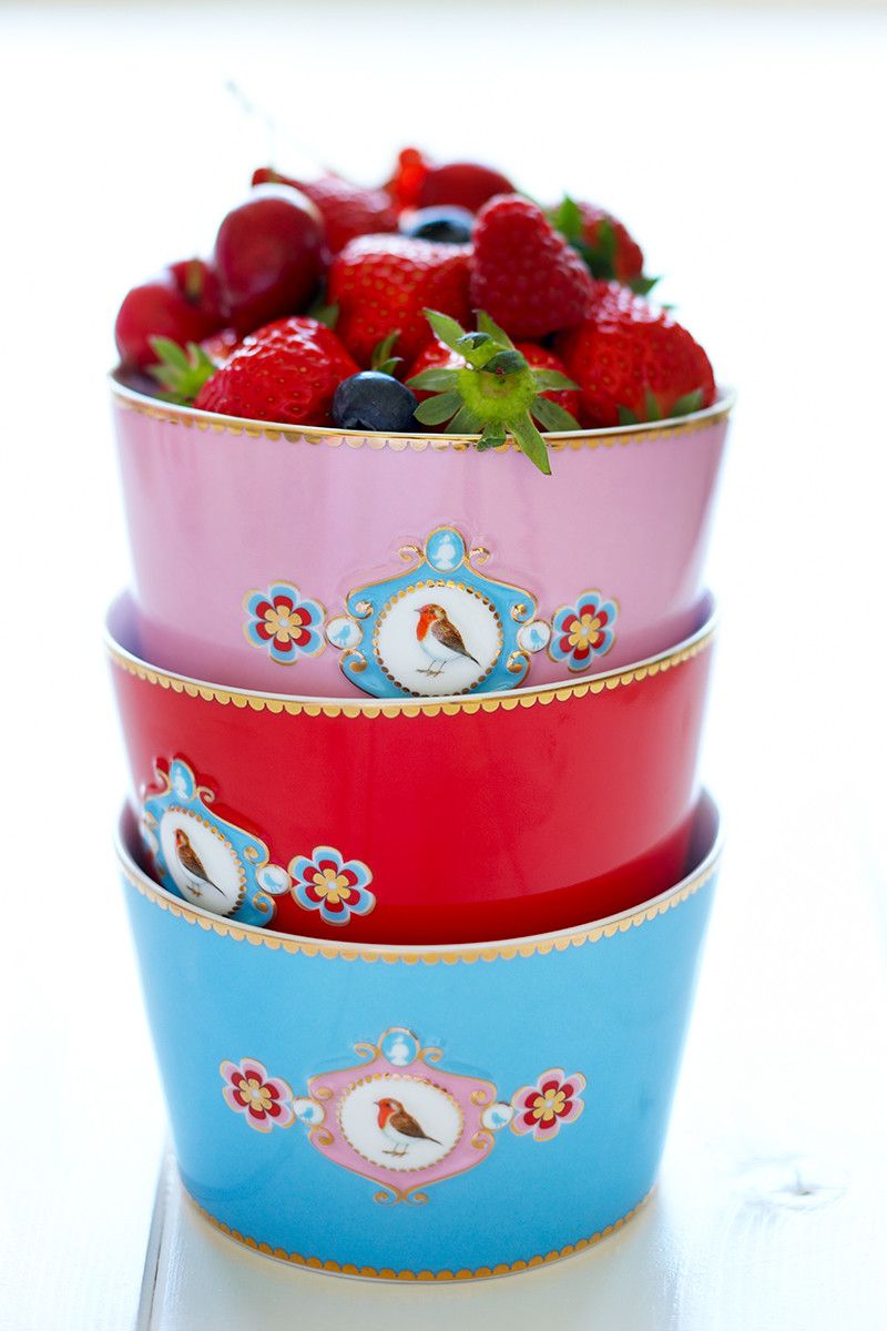 Pip Studio - Ciotola Love Birds in porcellana Rossa 15 cm