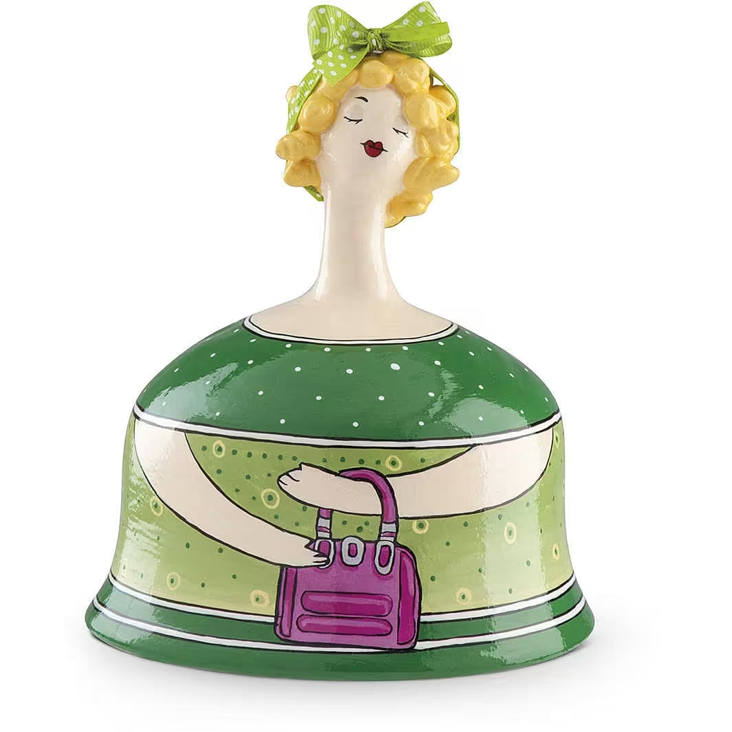 Egan - Statuina Salvadanaio in Ceramica Le Pupazze Borsetta 15X18cm