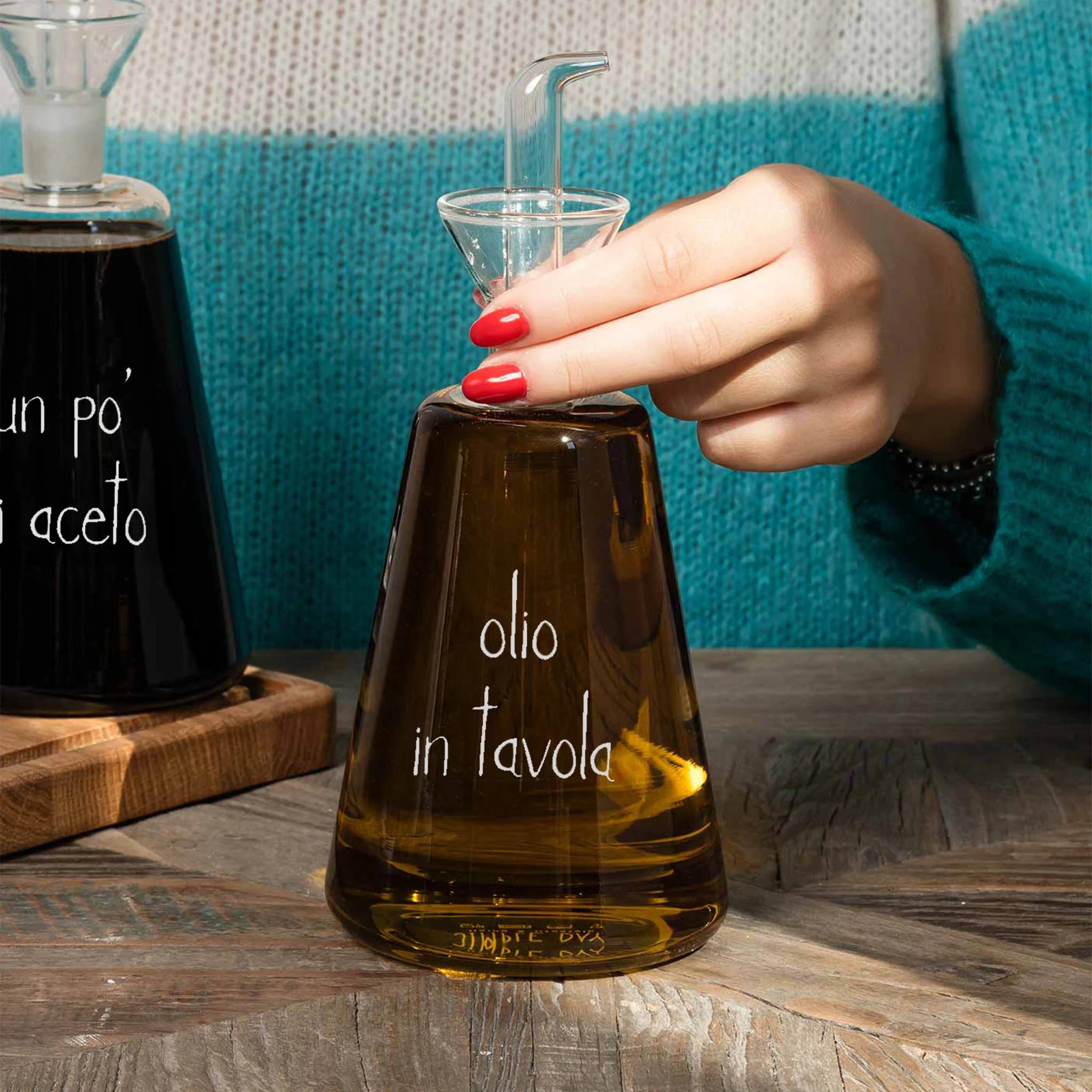 Simple day - Bottiglia in vetro conica Olio in tavola 500 ml