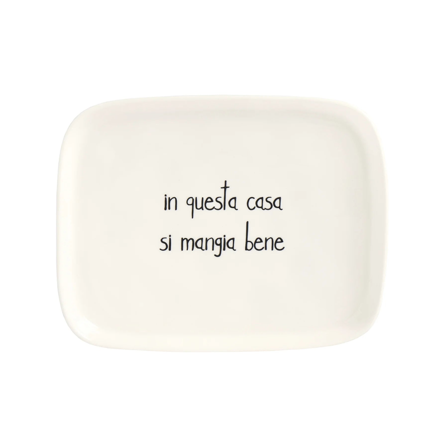 Simple day - Piatto rettangolare In questa casa si mangia 20x15.5cm