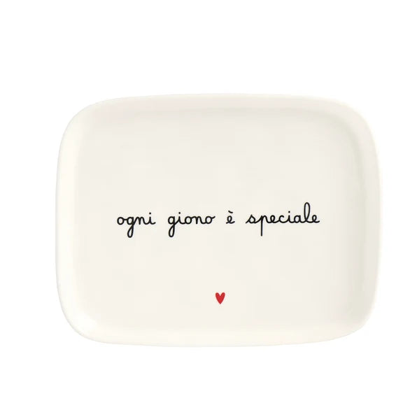 Simple day - Piatto rettangolare Ogni giorno è speciale 20x15.5cm