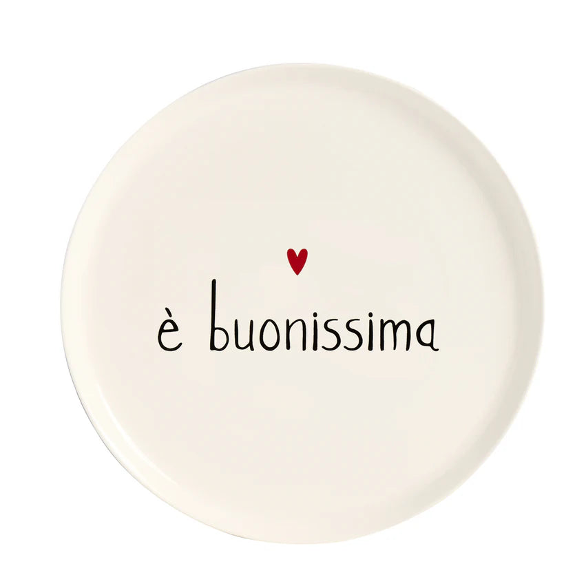 Simple day - Piatto in gres pizza E' buonissima 31,5 cm