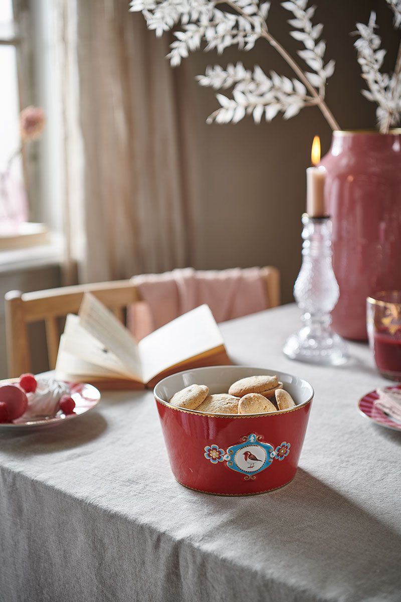 Pip Studio - Ciotola Love Birds in porcellana Rossa 15 cm