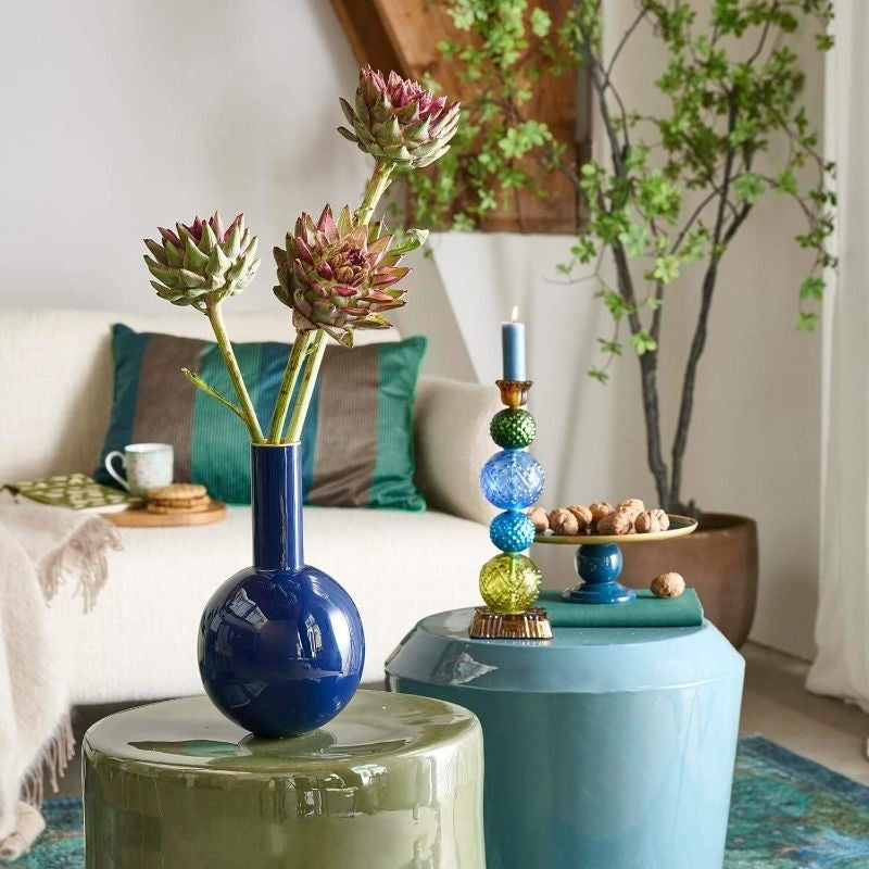 Pip Studio - Vaso in metallo blu scuro 26cm