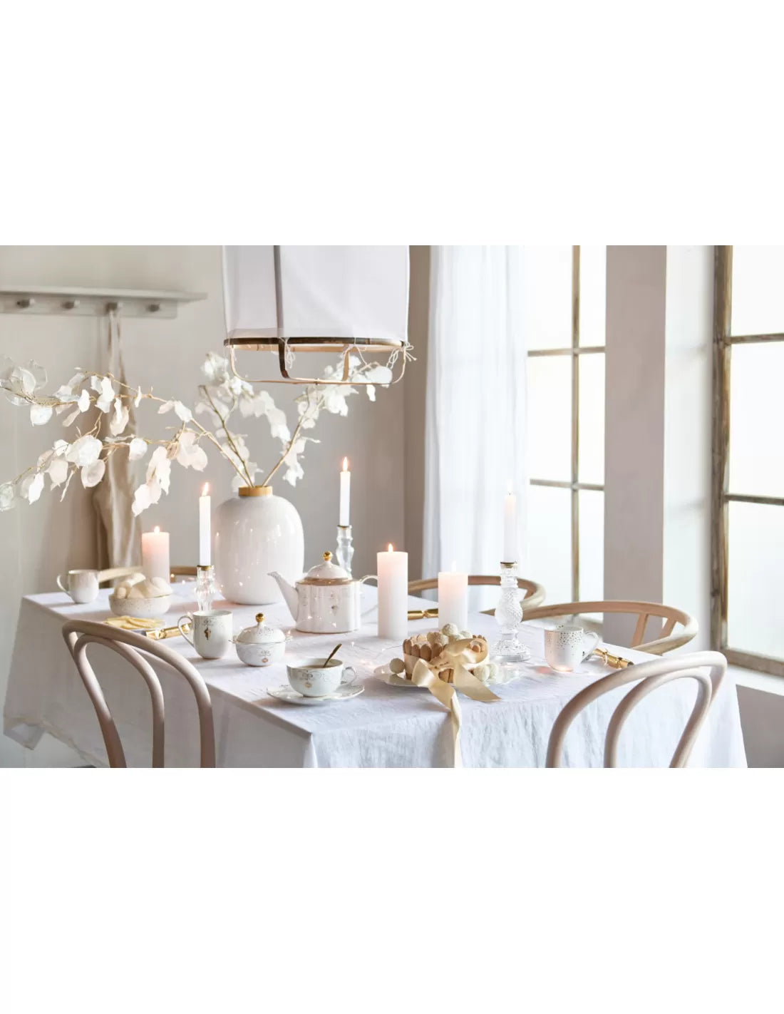 Pip Studio - vaso bianco e oro in metallo 23 cm