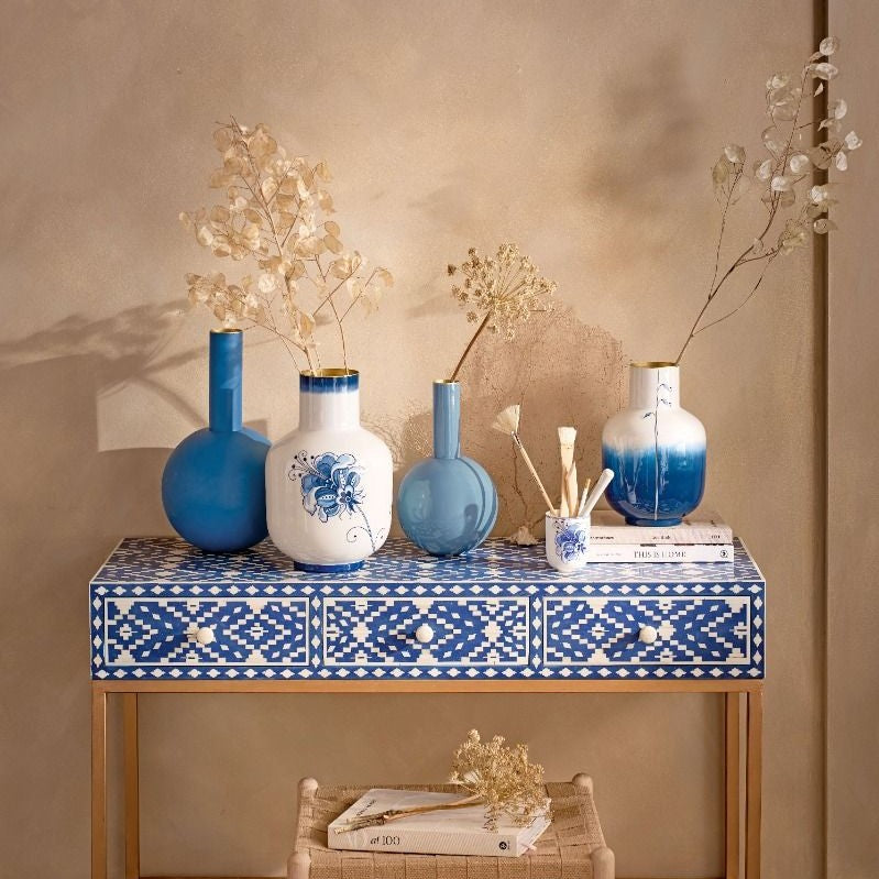 Pip Studio - Vaso in metallo Pip & The Blue Bird Dip Dye Blue 30 cm