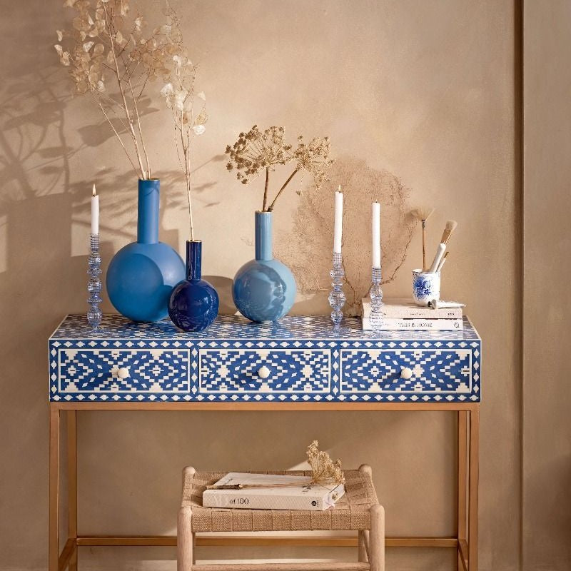 Pip Studio - Vaso in metallo blu scuro 26cm