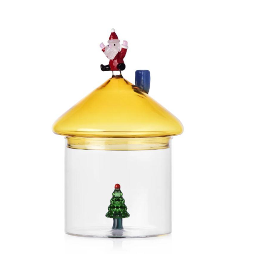 Ichendorf - scatola in vetro babbo natale saltellante e albero di natale christmas tales