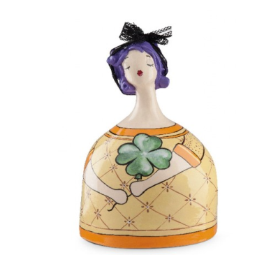 Egan - Statuina Salvadanaio in Ceramica Le Pupazze Beige 16x22cm