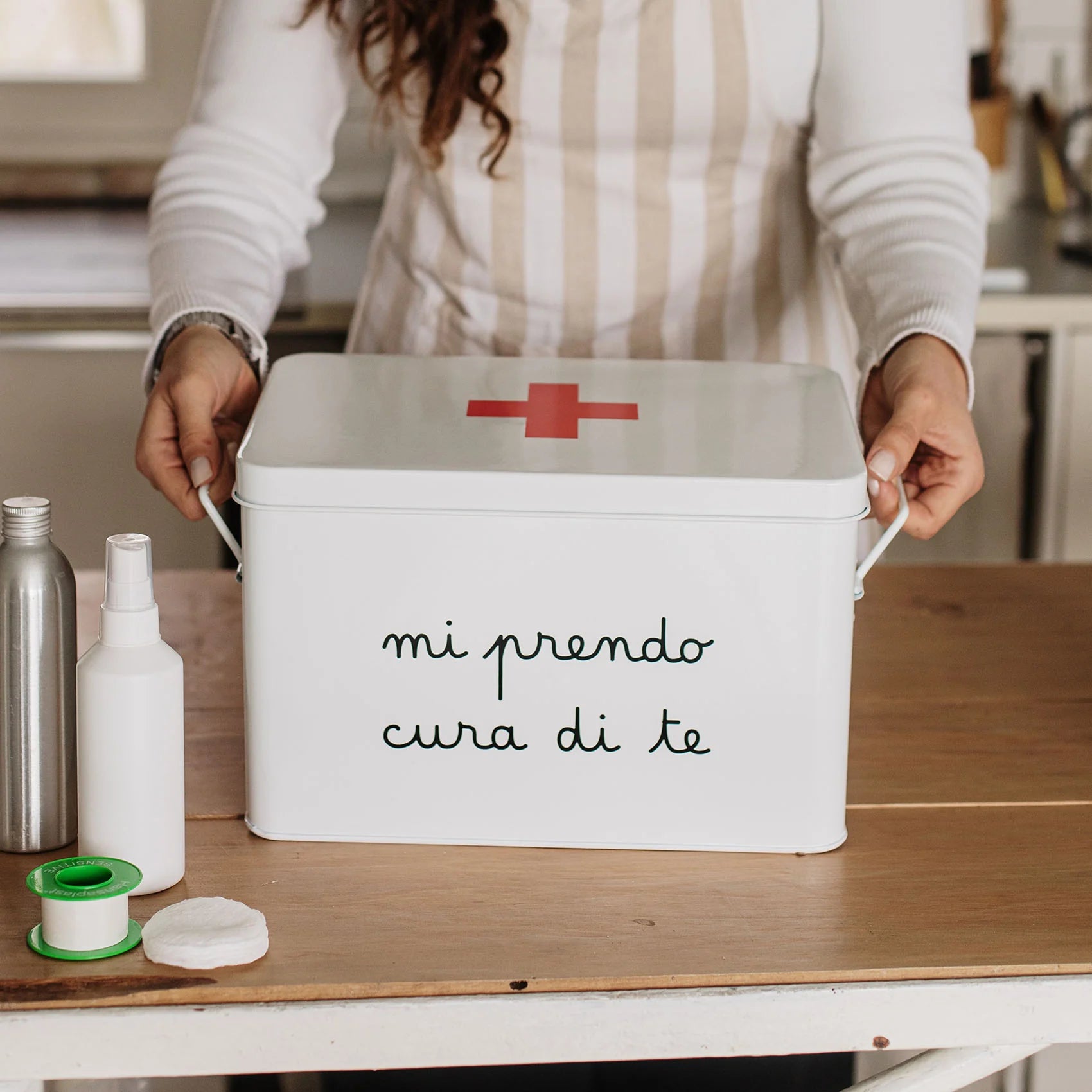 Simple day - scatola in acciaio verniciato mi prendo cura di te 32x19xh20cm