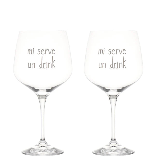 Simple day - Set 2 calici in vetro cocktail Mi serve un drink 82cl