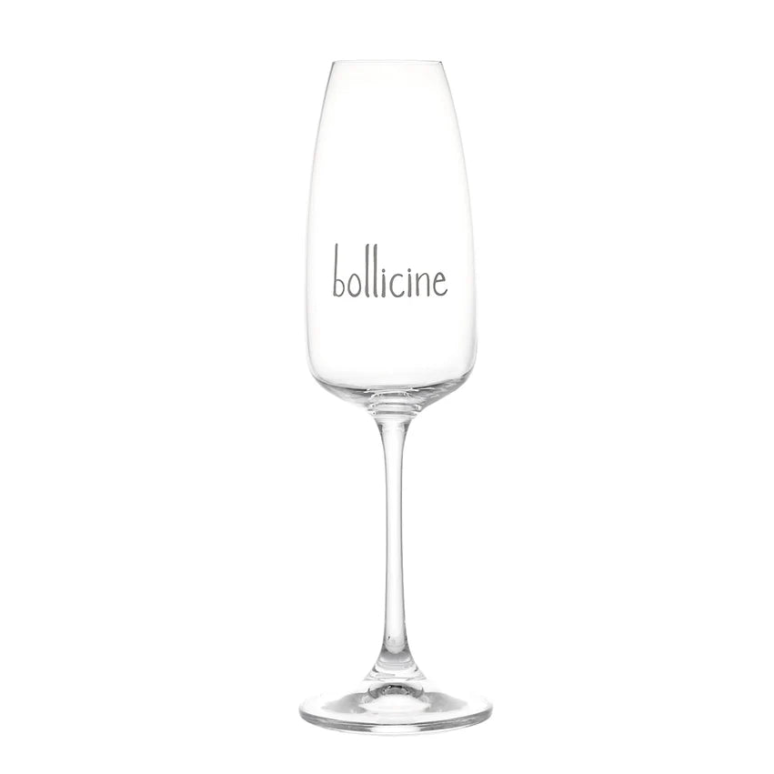Simple day - Set 2 calici in vetro flute decoro Bollicine 29cl